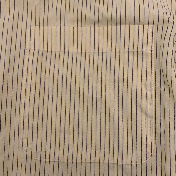 Nicole Miller Yellow Pinstripe Men's Dress Shirt Large 16 Nk 34/35 100% Cotton - Picture 3 of 5